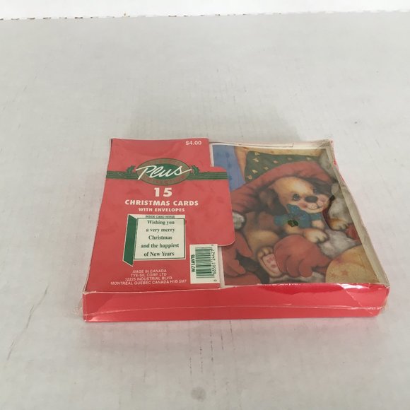 VTG Christmas greeting cards puppy on santas lap - Picture 3 of 7